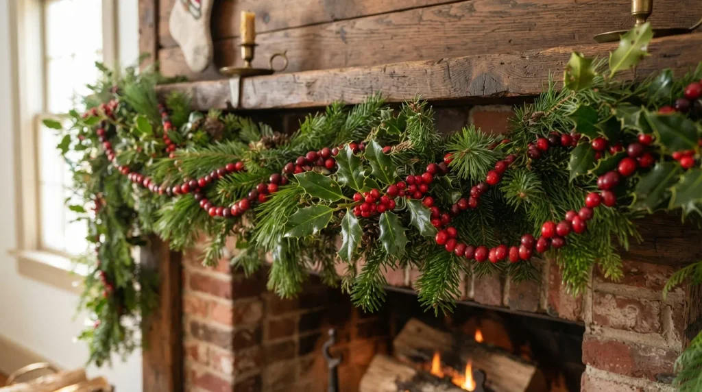 Cranberry and Greenery Garland