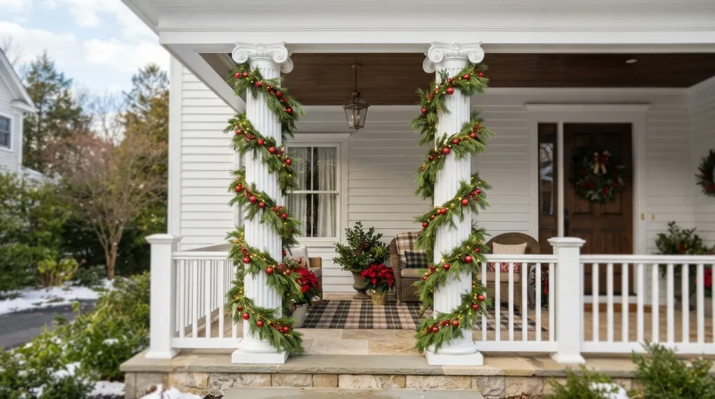 Greenery-Wrapped Columns