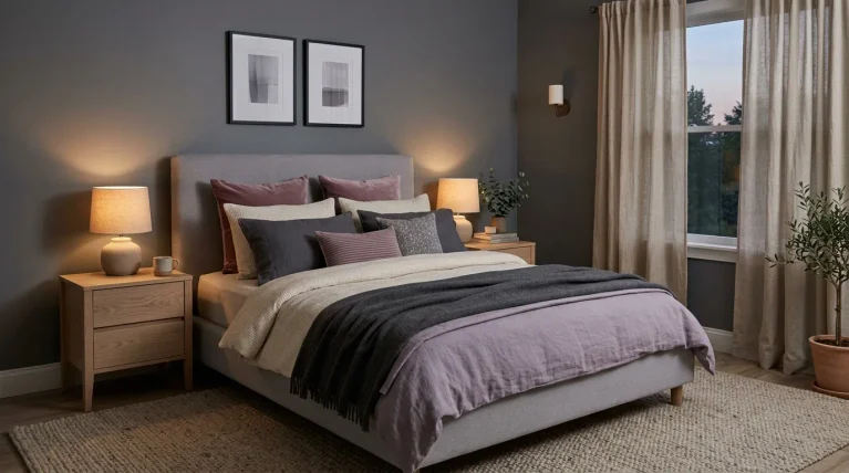 purple gray bedroom ideas