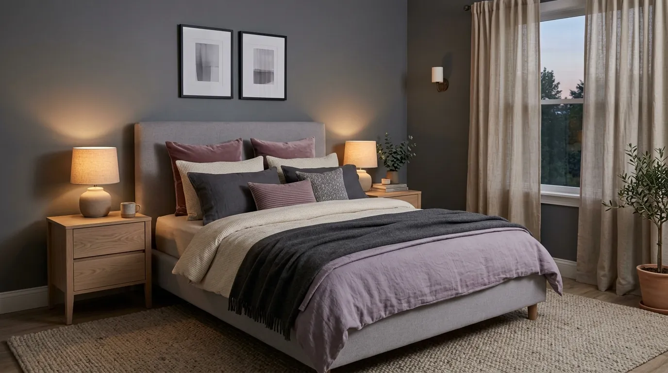 purple gray bedroom ideas