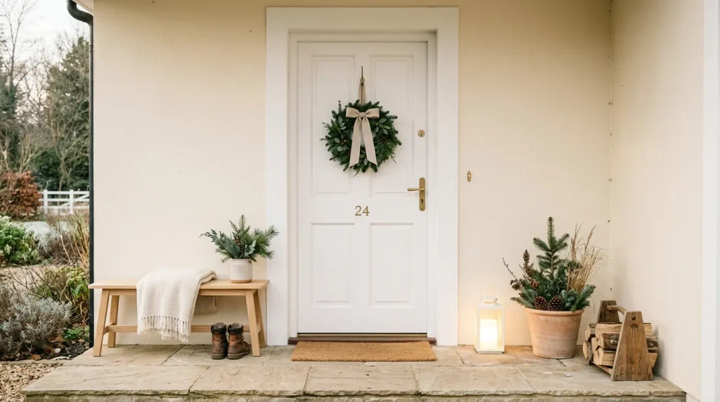 Minimalist Wreath Door