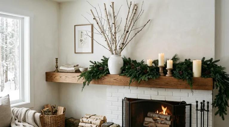 winter mantel decorating ideas