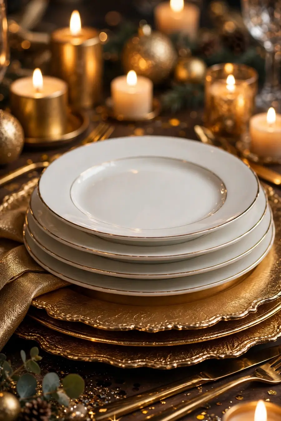 2. Layer Metallic Chargers and Plates