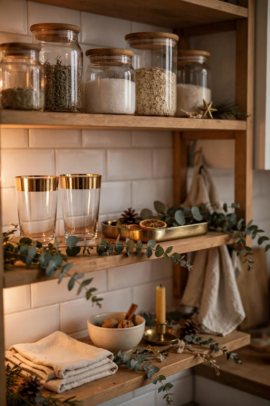2. Dress One Open Shelf or Window Ledge