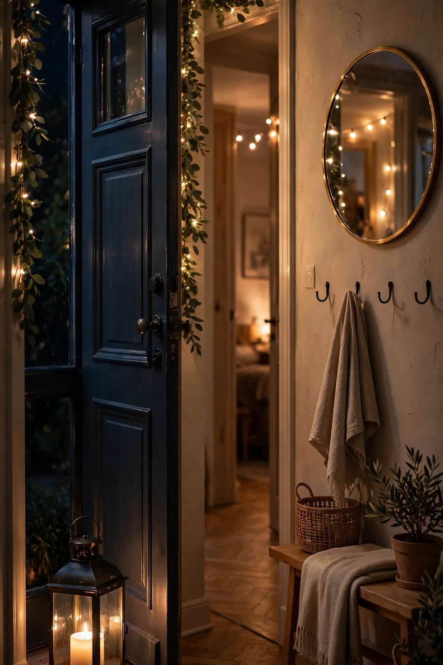3. Add Warm Light That Greets Guests First