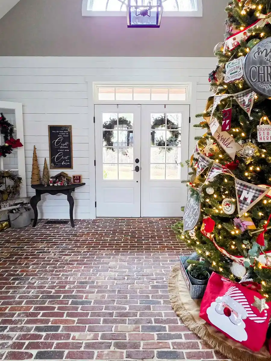 3. Brass Lantern Welcome in the Entryway