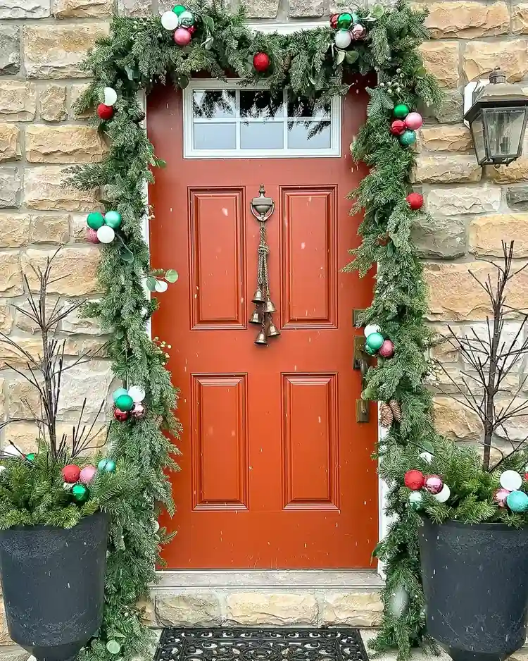Garland Framing the Front Door