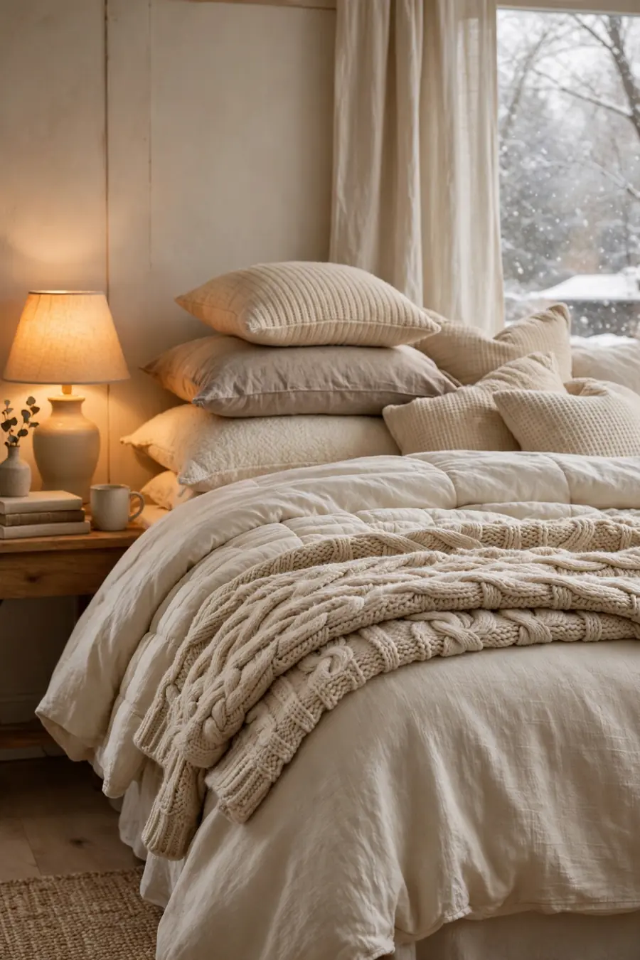 6. Dress the Bed in Deep Winter Layers
