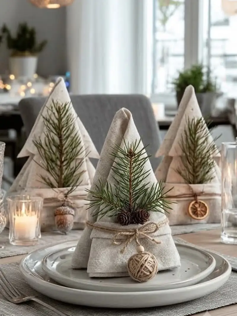 Plaid Napkins + Dining Table Settings